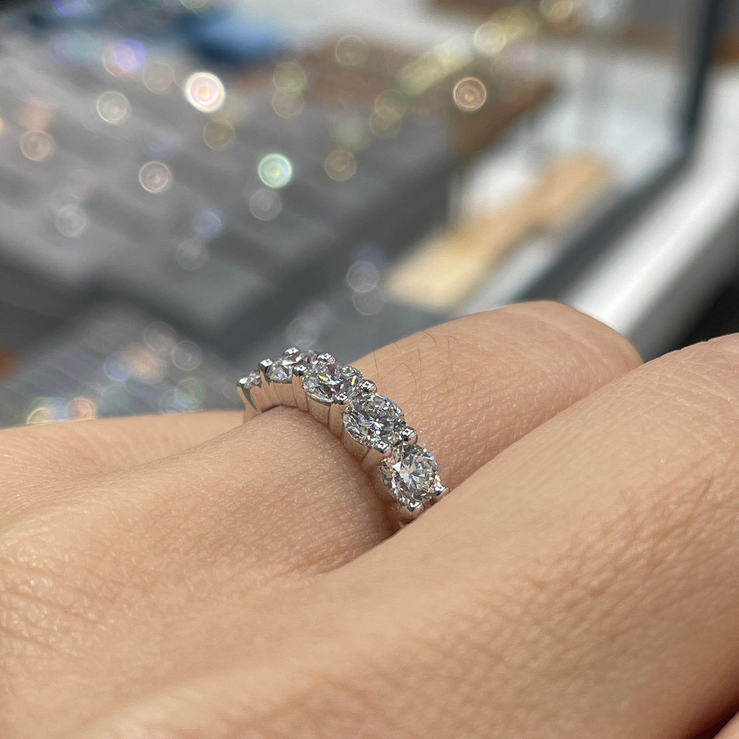 Lab Diamond round 1.25ct half eternity ring