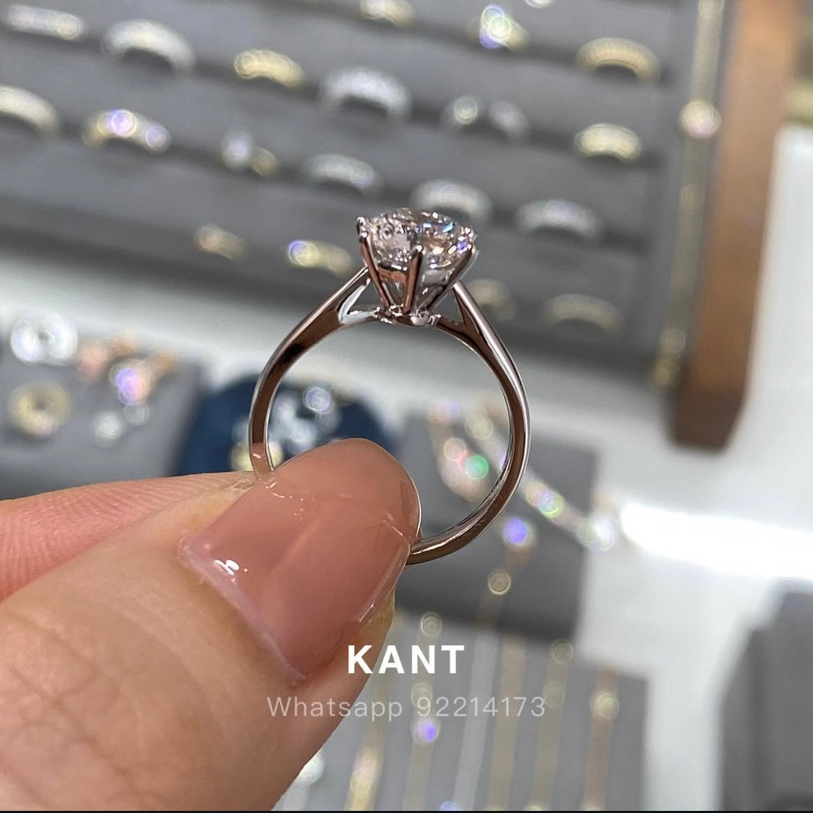 Lab diamond Round 1.5ct six-prong solitaire ring