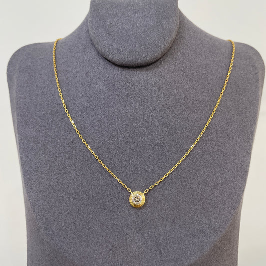 Lab diamond round 0.3ct bezel necklace