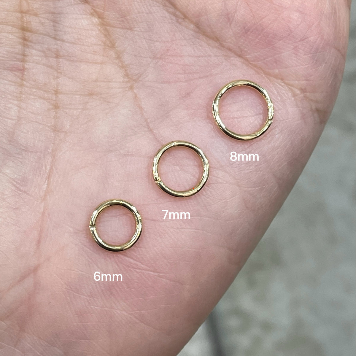 18k Infinity 8mm hoop earring - each