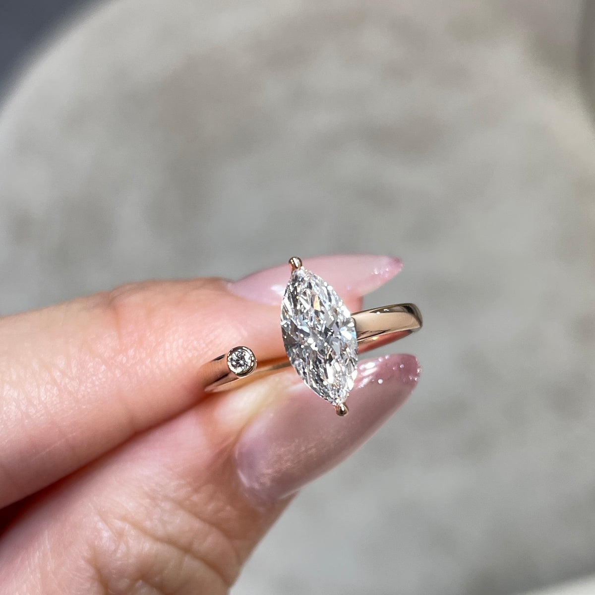 IGI Lab diamond marquise shape 1ct open ring