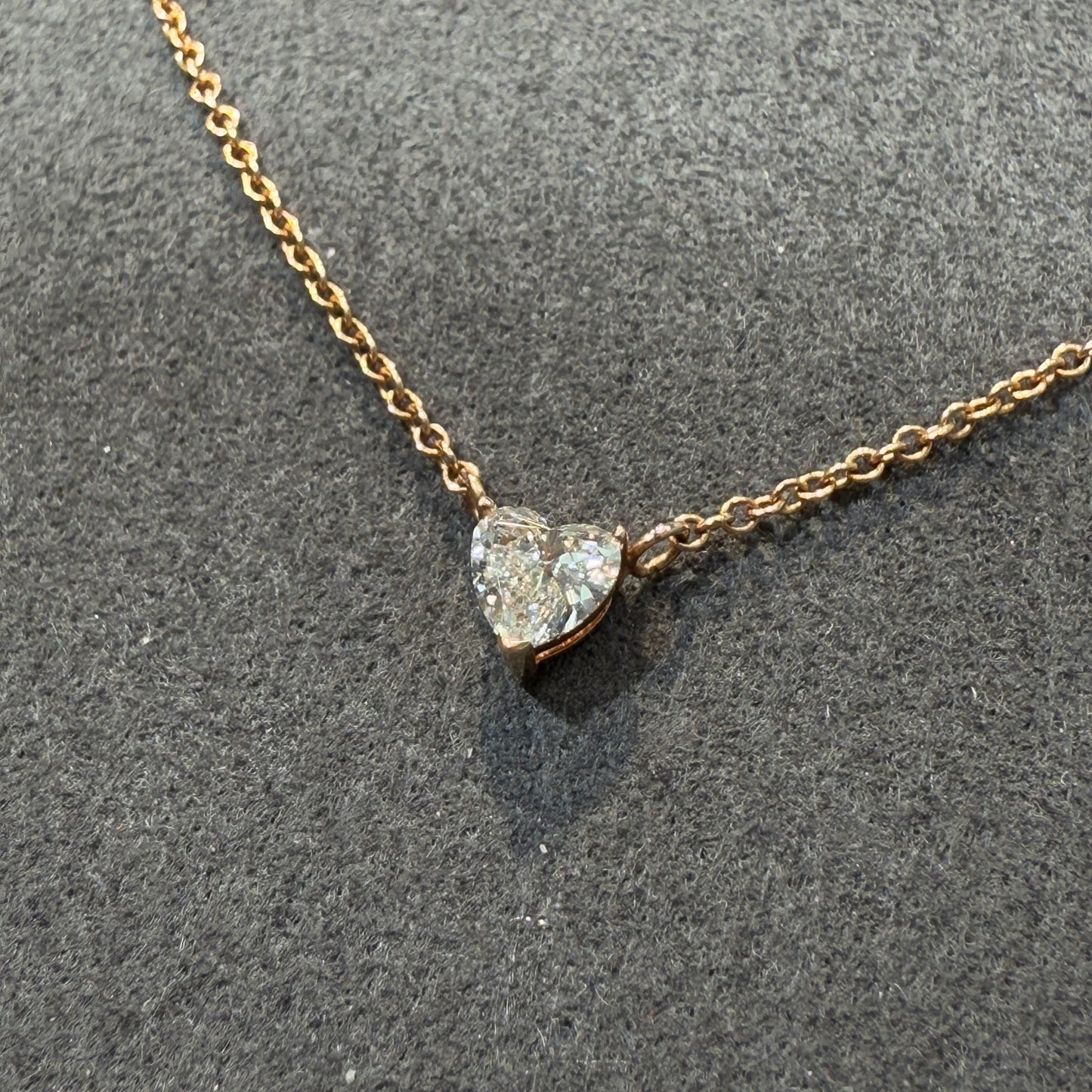 Lab diamond heart shape 0.25ct necklace