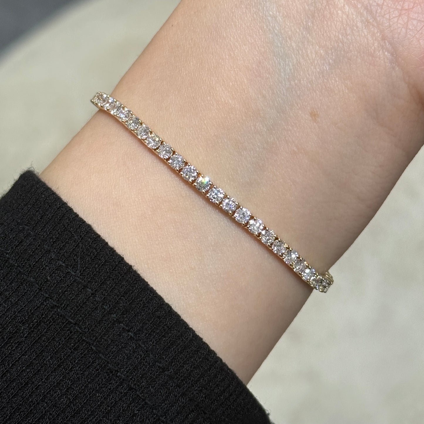 14K Lab diamond round 2.8ct half tennis bracelet
