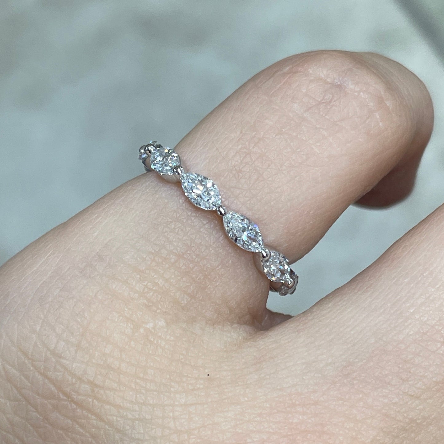 Lab diamond marquise shape 1.25ct full eternity ring