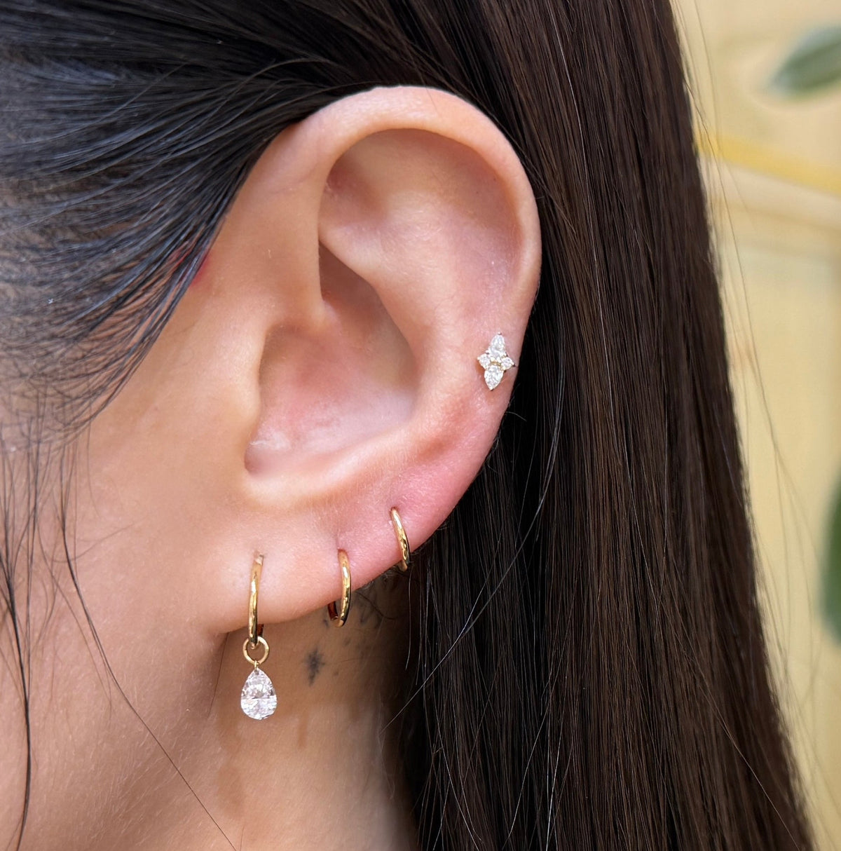 18k Infinity 8mm hoop earring - each