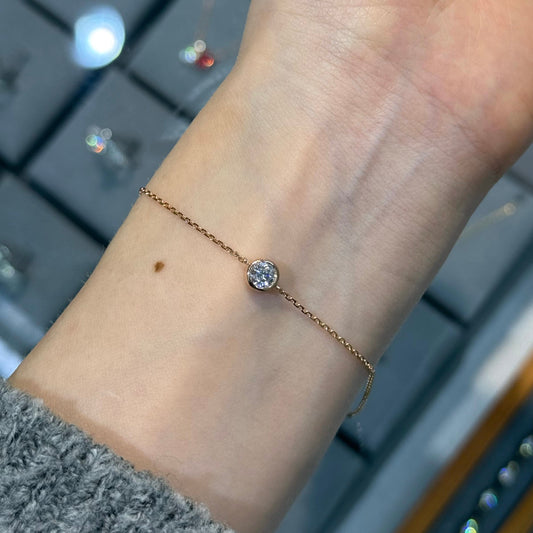 Lab diamond round 0.3ct bezel bracelet
