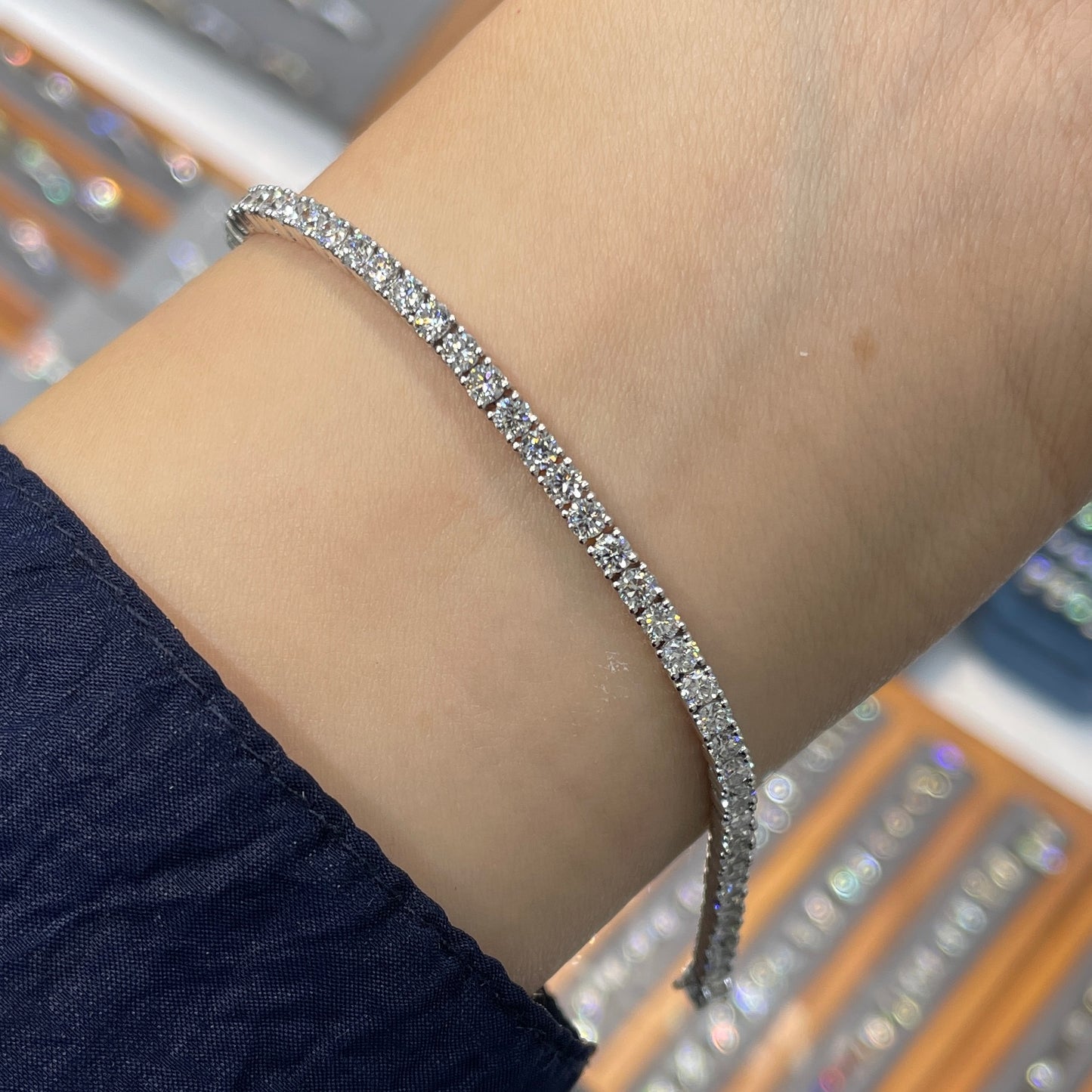 Lab Diamond round 3.5ct classic four-prong tennis bracelet
