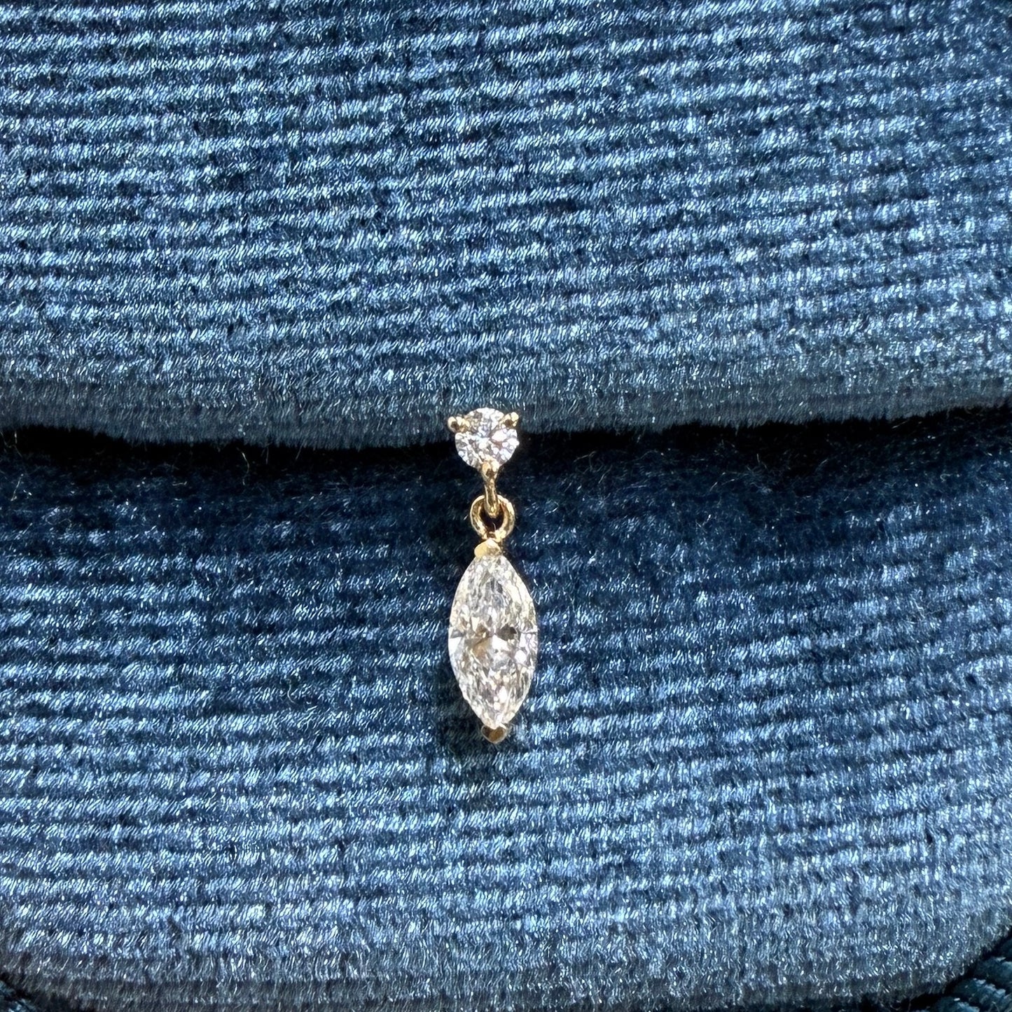 Lab diamond round and marquise shape 0.23ct stud swing earring-each