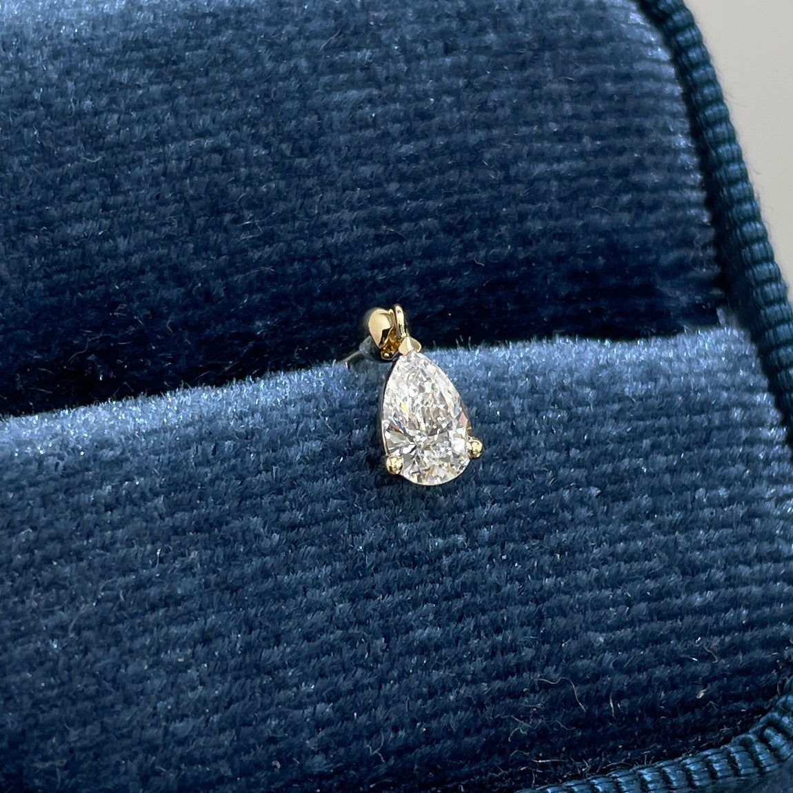 Lab diamond pear shape 0.3ct swing stud earring-each