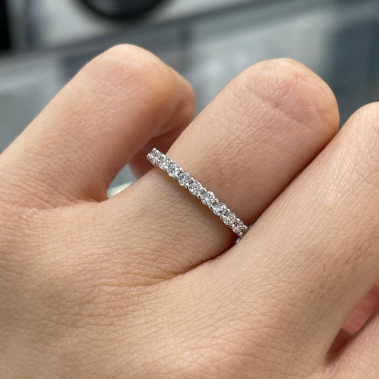 Lab diamond round 0.36ct half eternity ring