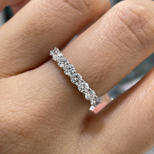 Lab diamond round 0.8ct half eternity ring