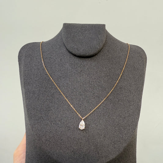 IGI Lab diamond pear shape 0.5ct three-prong necklace