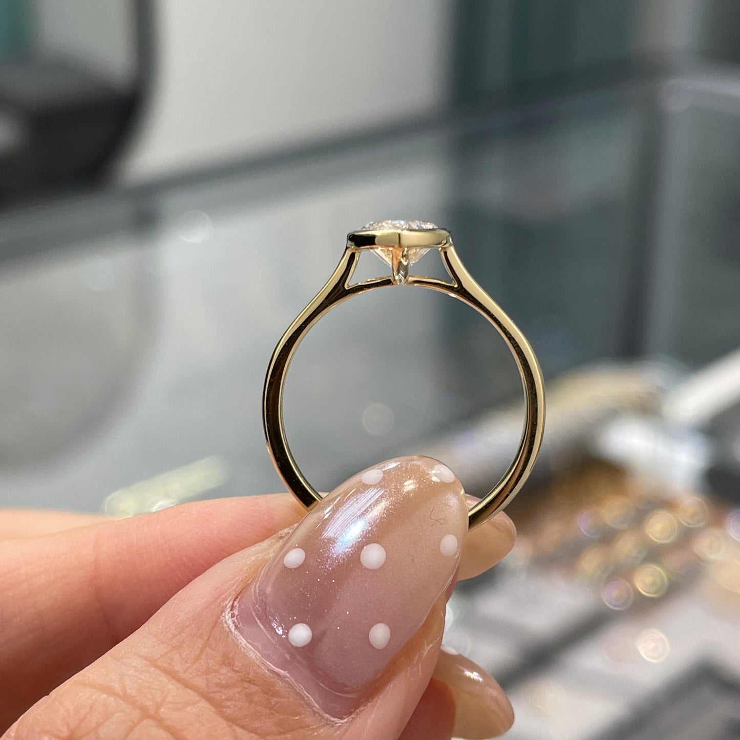 IGI Lab diamond Marquise shape 1.5ct bezel ring