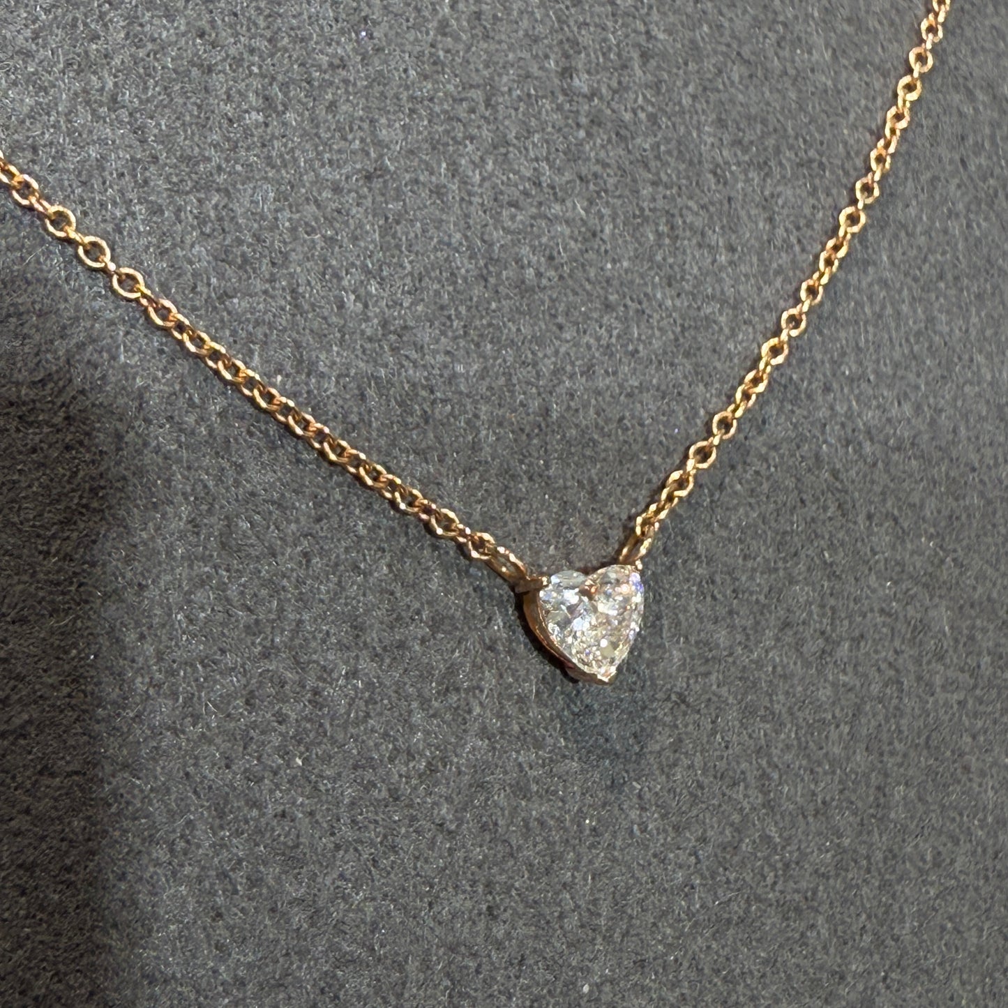 Lab diamond heart shape 0.25ct necklace