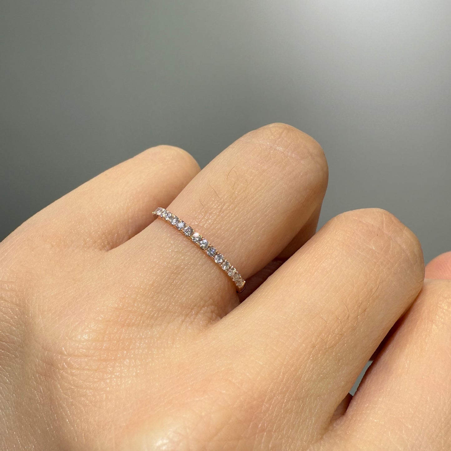 Lab diamond round 0.25ct half eternity ring