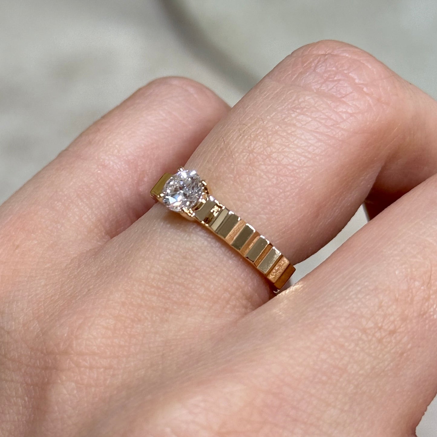 Lab diamond Round 0.5ct ladder ring