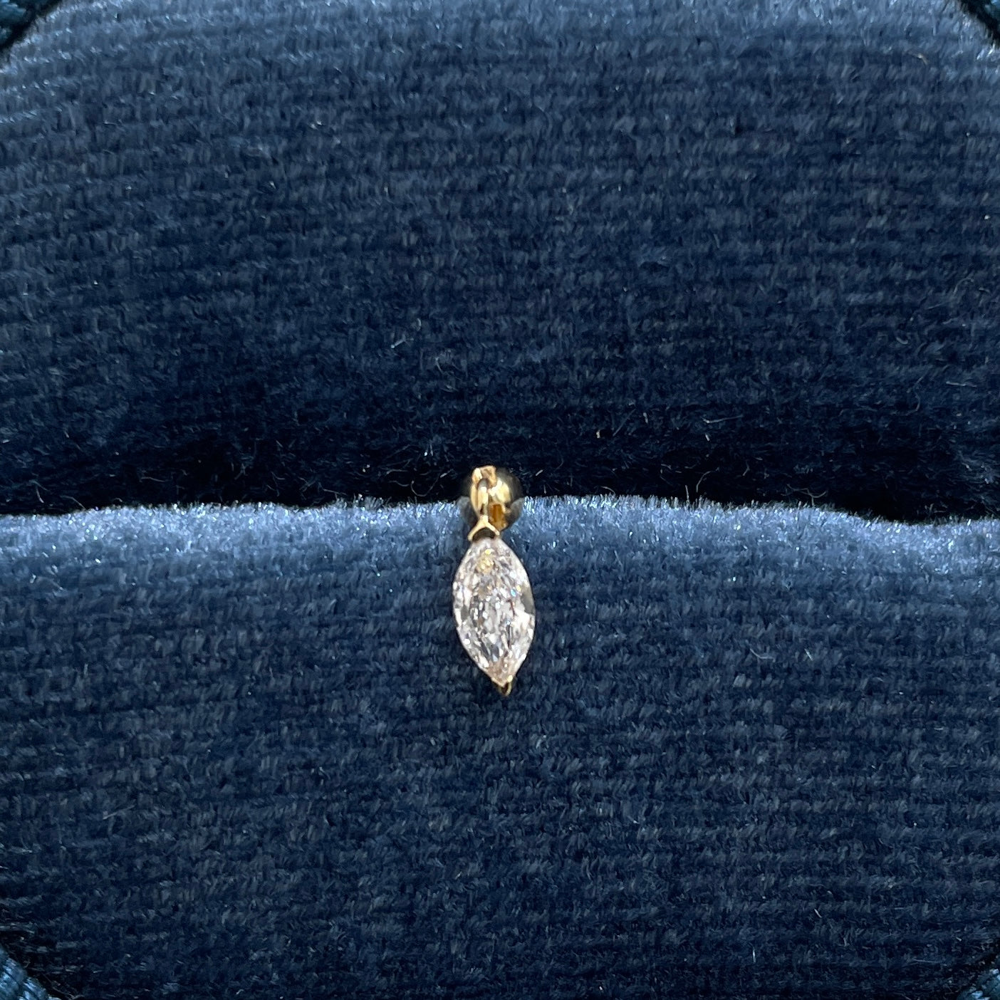 Lab diamond Marquise shape 0.15ct swing stud earring-each