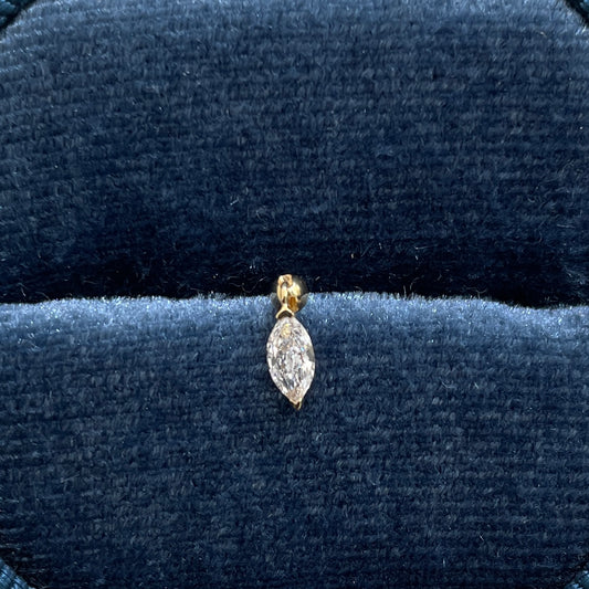 Lab diamond Marquise shape 0.15ct swing stud earring-each