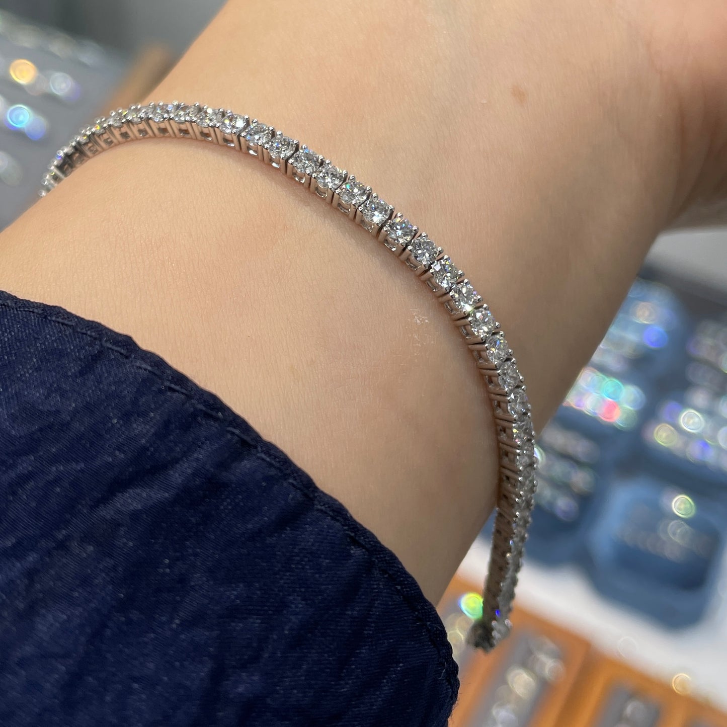 Lab Diamond round 3.5ct classic four-prong tennis bracelet