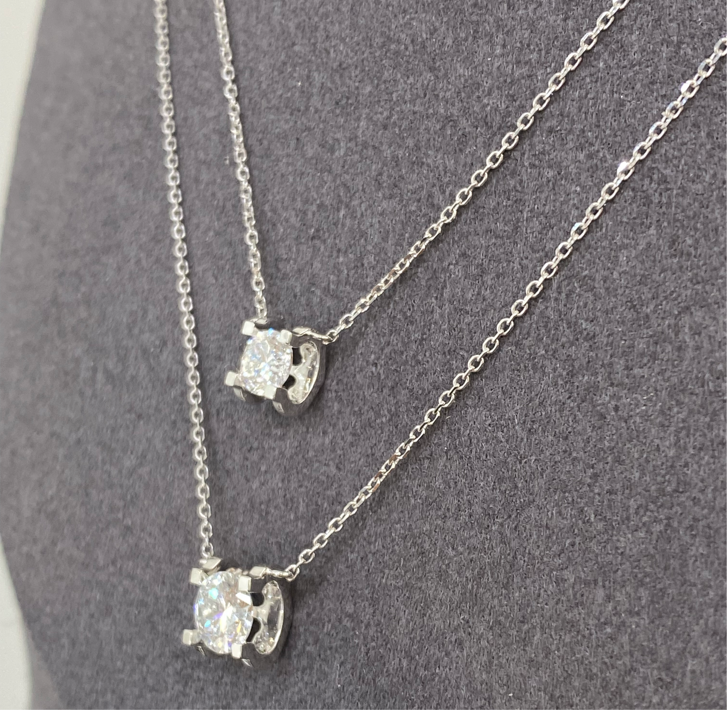 Lab diamond round 0.5ct classic C necklace