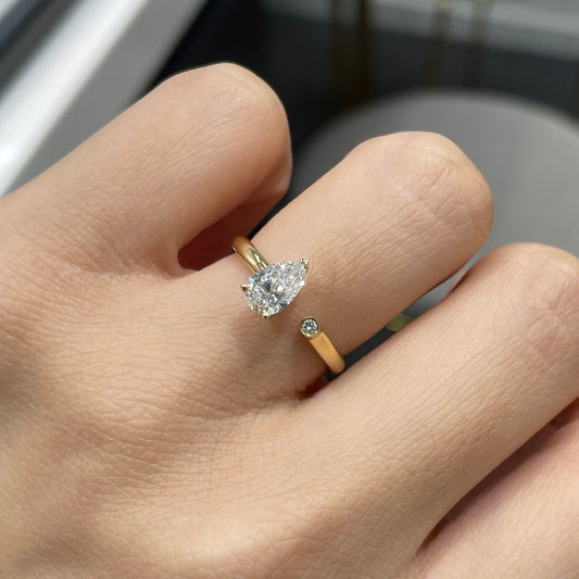 Lab Diamond Pear 0.6ct open ring