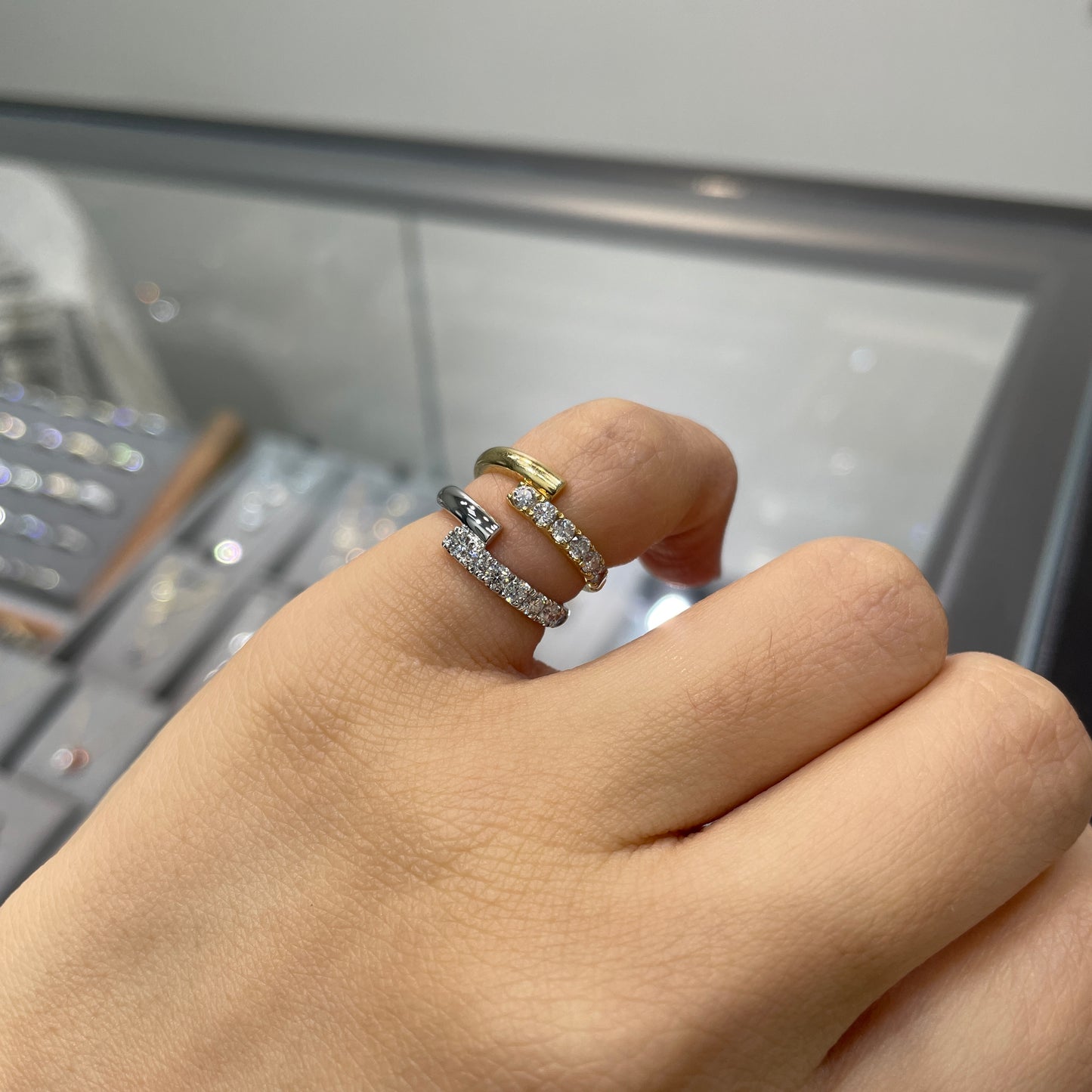 Lab diamond Round 0.3ct Lucky pinky ring