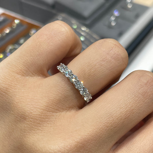 Lab Diamond round 1.05ct half eternity ring