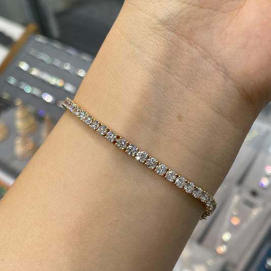 Lab Diamond round 6ct classic four-prong tennis bracelet