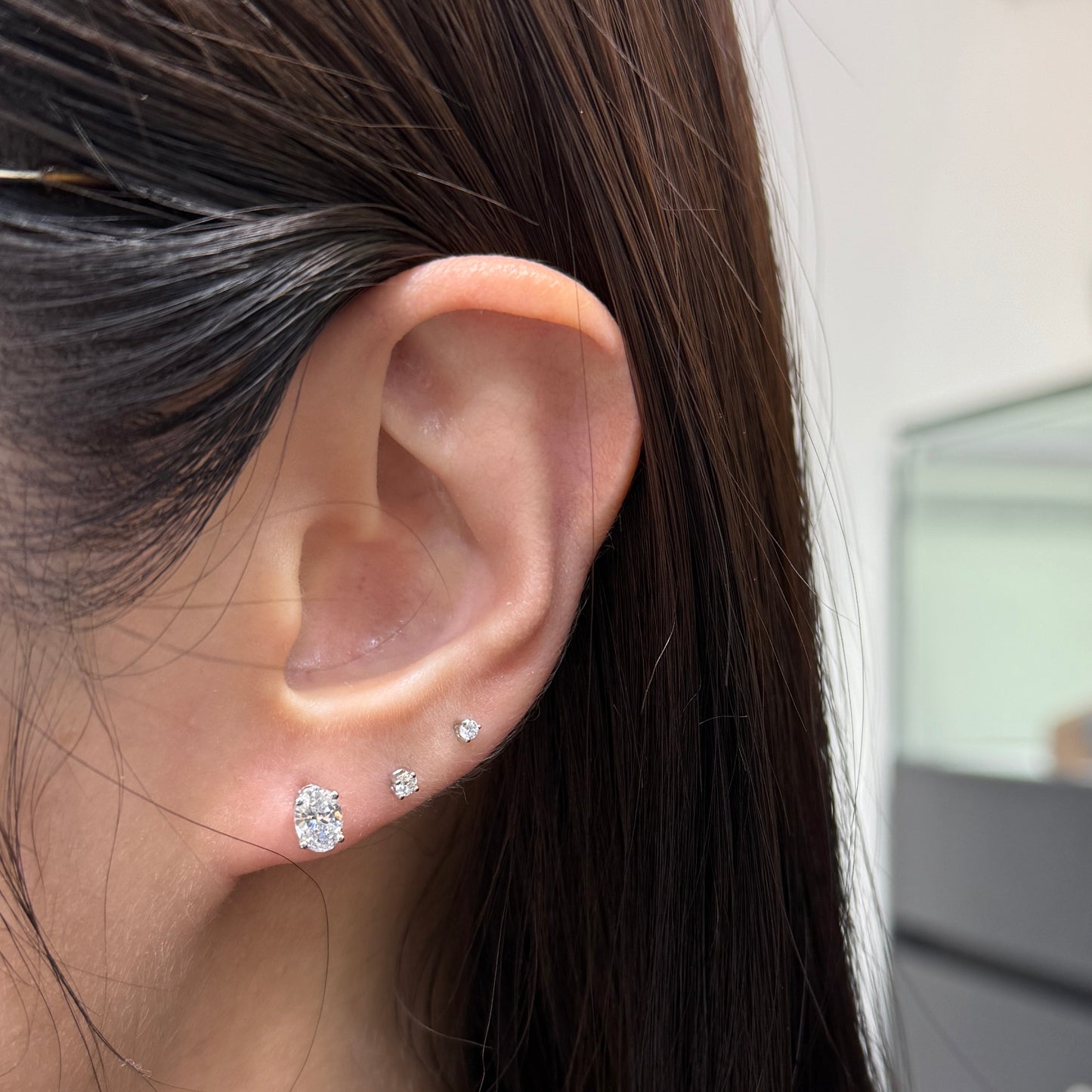 Lab diamond oval shape 1.2ct with removable halo jacket earrings-pair