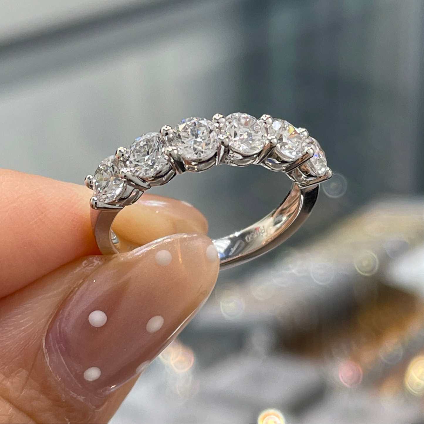 Lab diamond Round 1.44ct half eternity ring