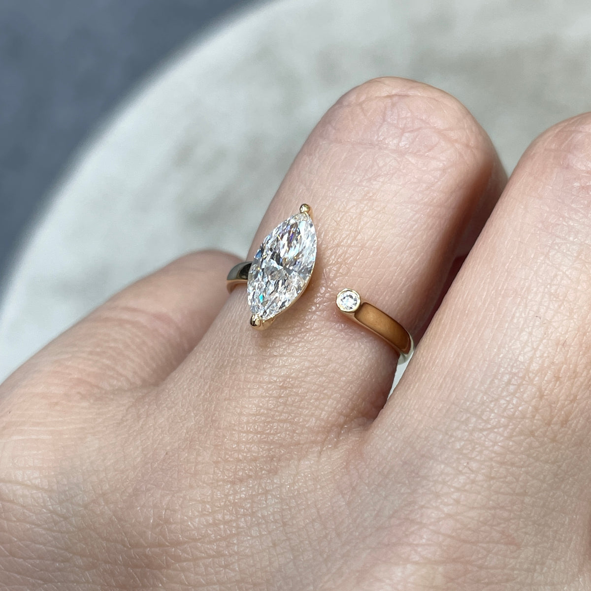 IGI Lab diamond marquise shape 1.2ct open ring