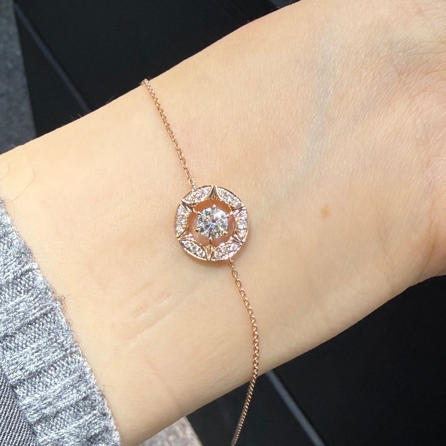 Lab diamond round 0.5ct starry bracelet