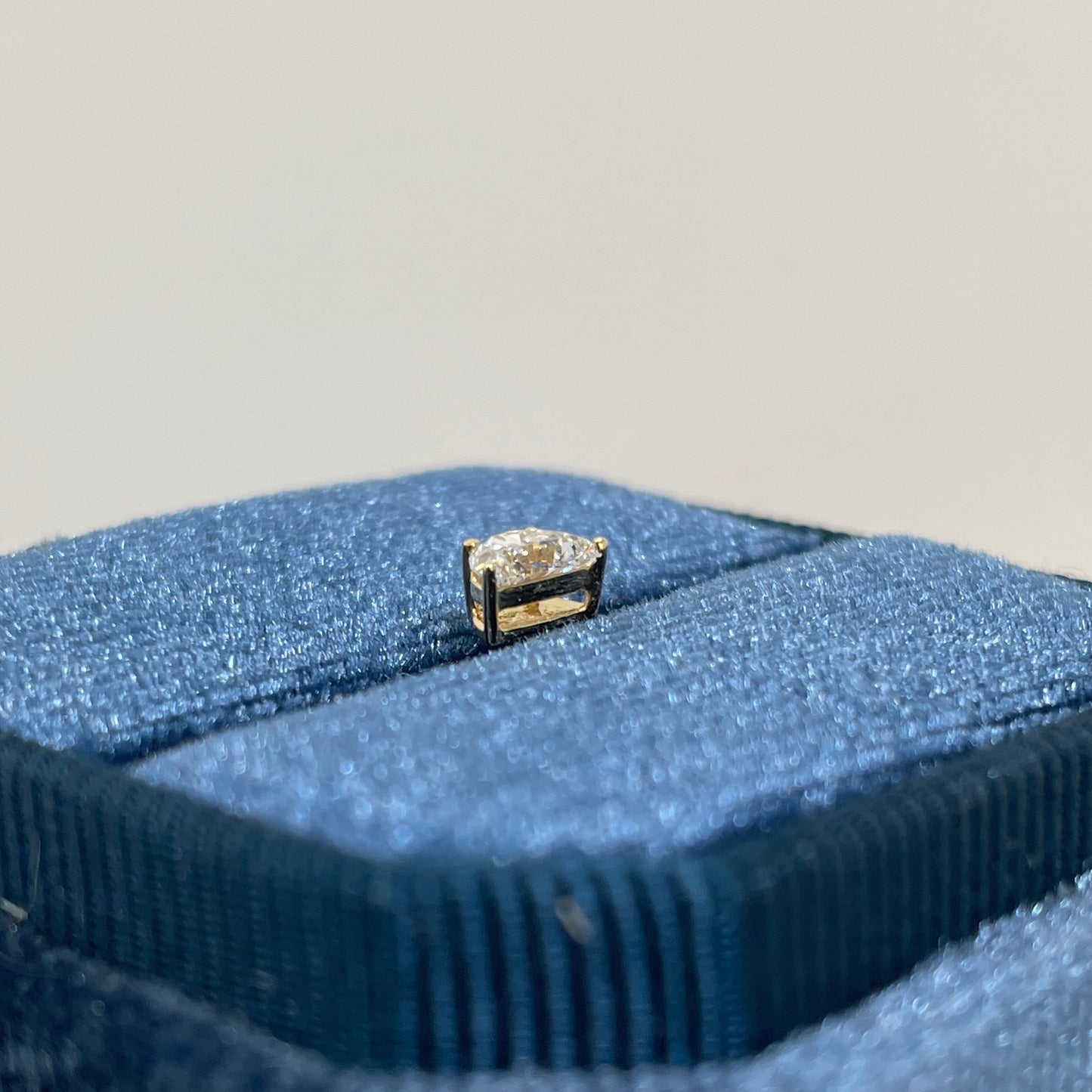 Lab diamond half moon shape 0.25ct four-prong stud earring-each