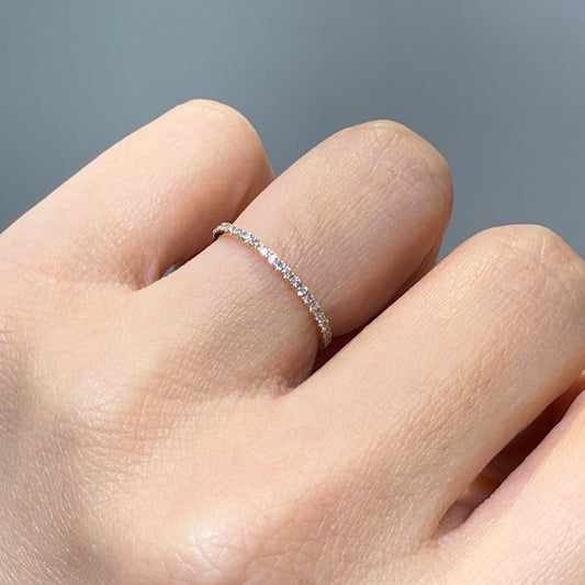 Lab diamond round 0.13ct half eternity ring