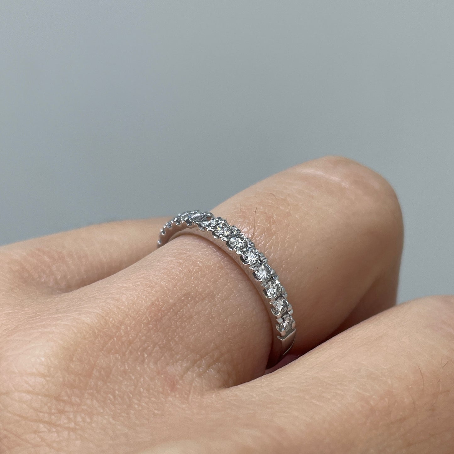 Lab Diamond round 0.5ct half eternity ring