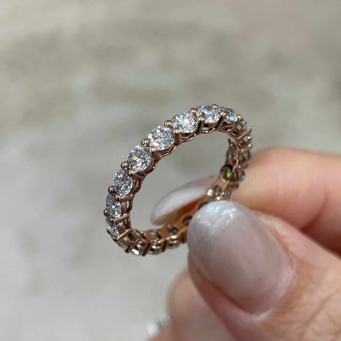 9k Lab diamond round 2.1ct full eternity ring