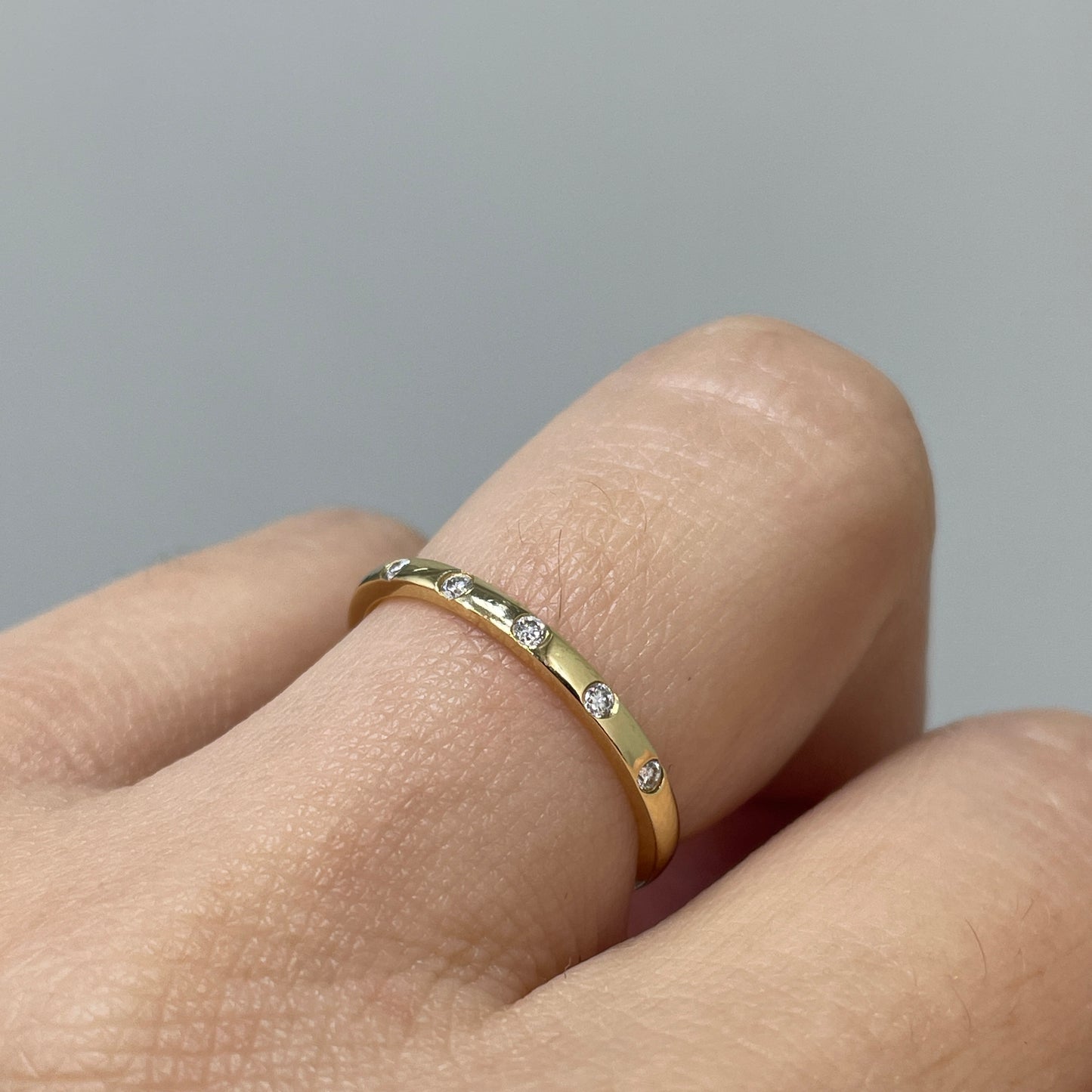 Lab Diamond five beans ring