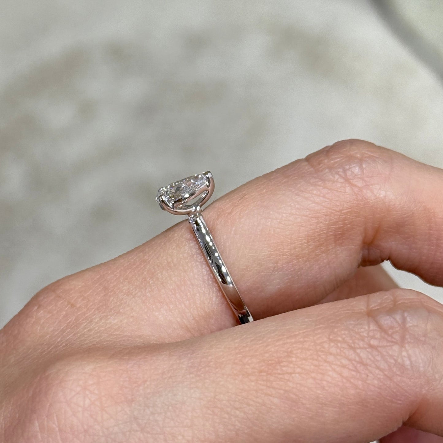 Lab diamond pear shape 1ct open ring