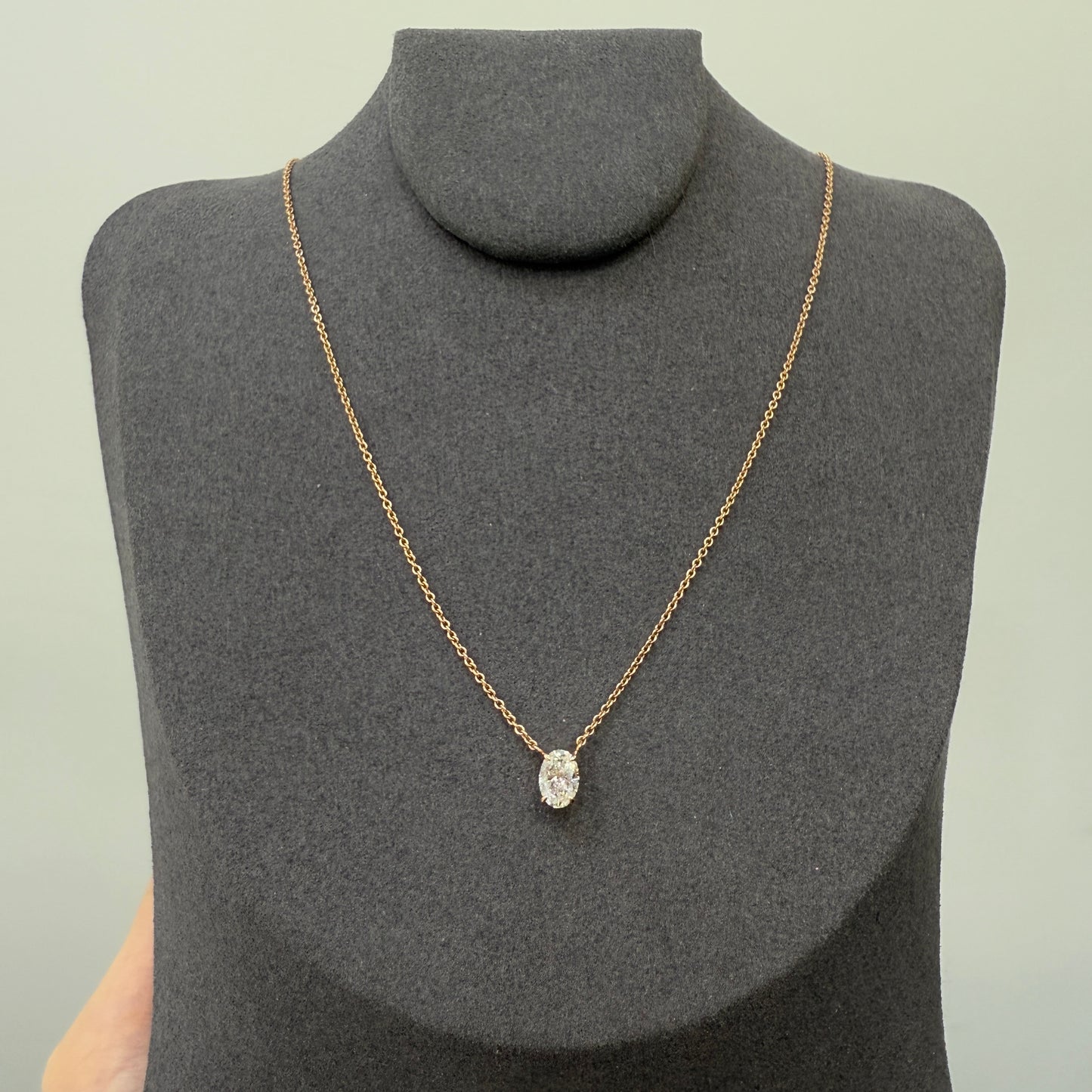 IGI Lab diamond Oval shape 0.5ct necklace