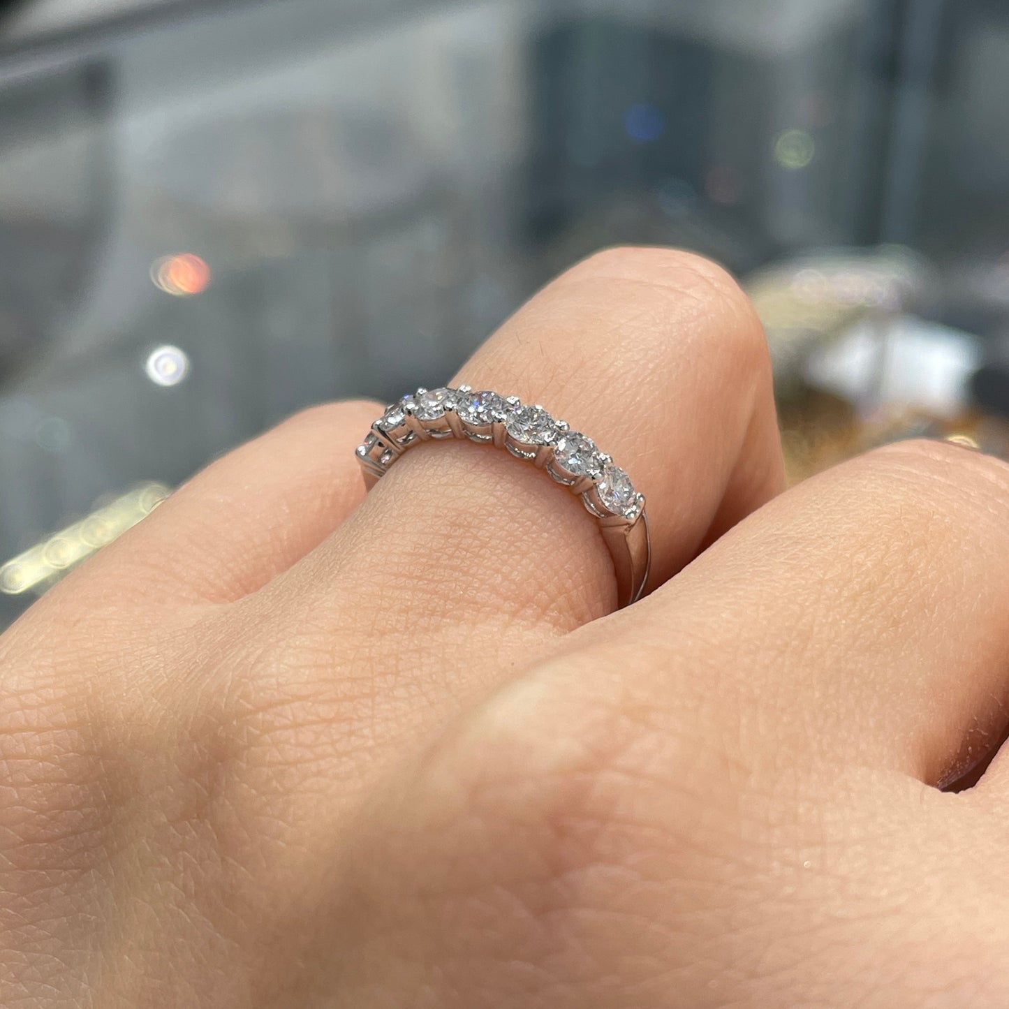 Lab Diamond round 0.7ct half eternity ring