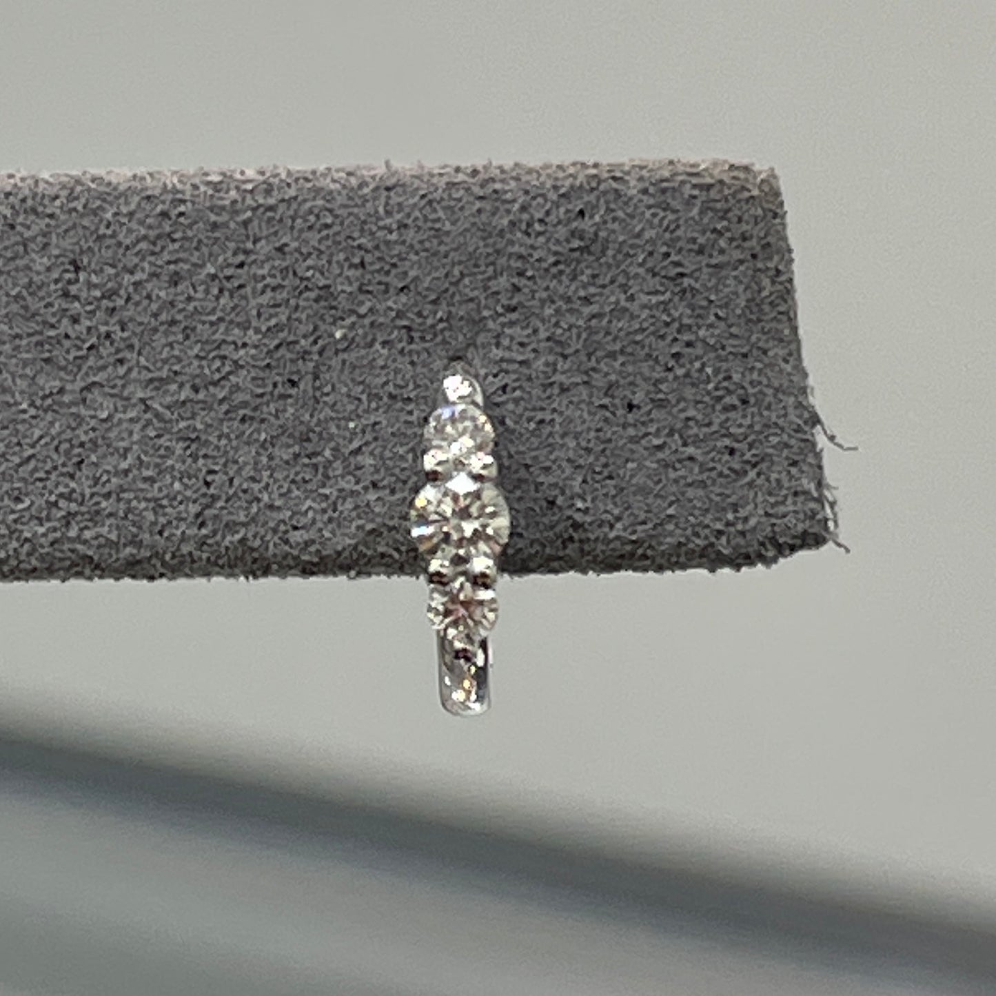 Lab diamond round 0.14ct trio 8mm hoop earring-each