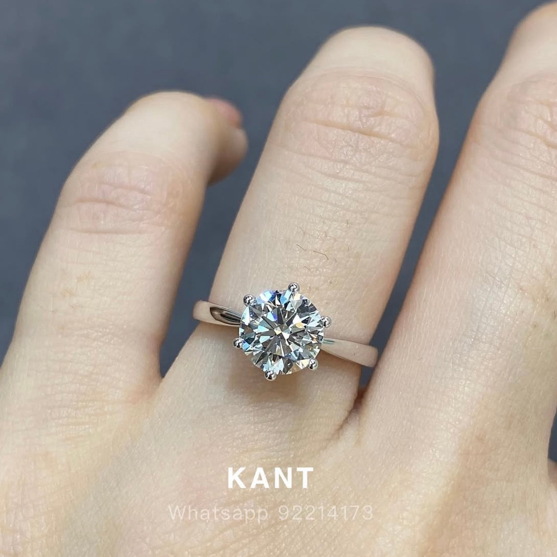 Lab diamond Round 1.5ct six-prong solitaire ring