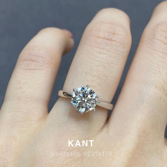Lab diamond Round 1.5ct six-prong solitaire ring