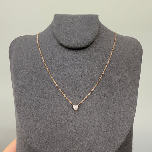 Lab diamond heart shape 0.25ct necklace