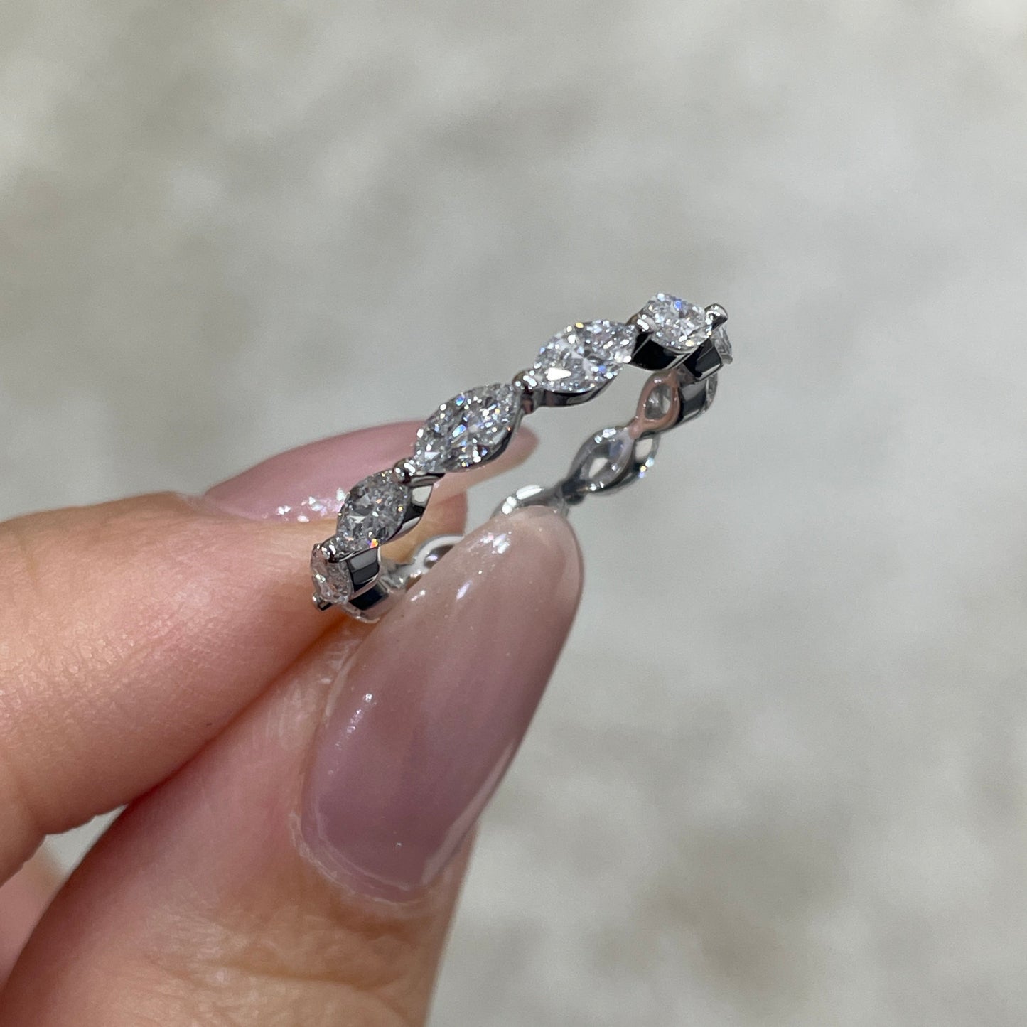 Lab diamond marquise shape 1.25ct full eternity ring