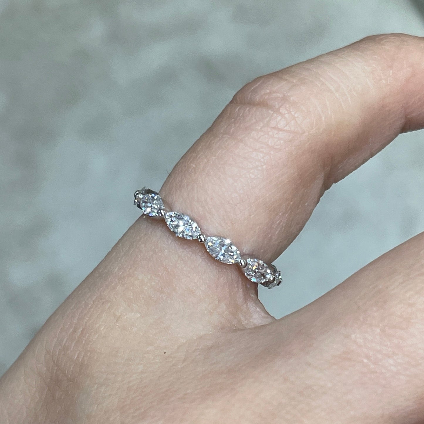 Lab diamond marquise shape 1.25ct full eternity ring