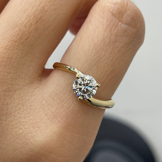 Lab diamond round 1ct rapture ring