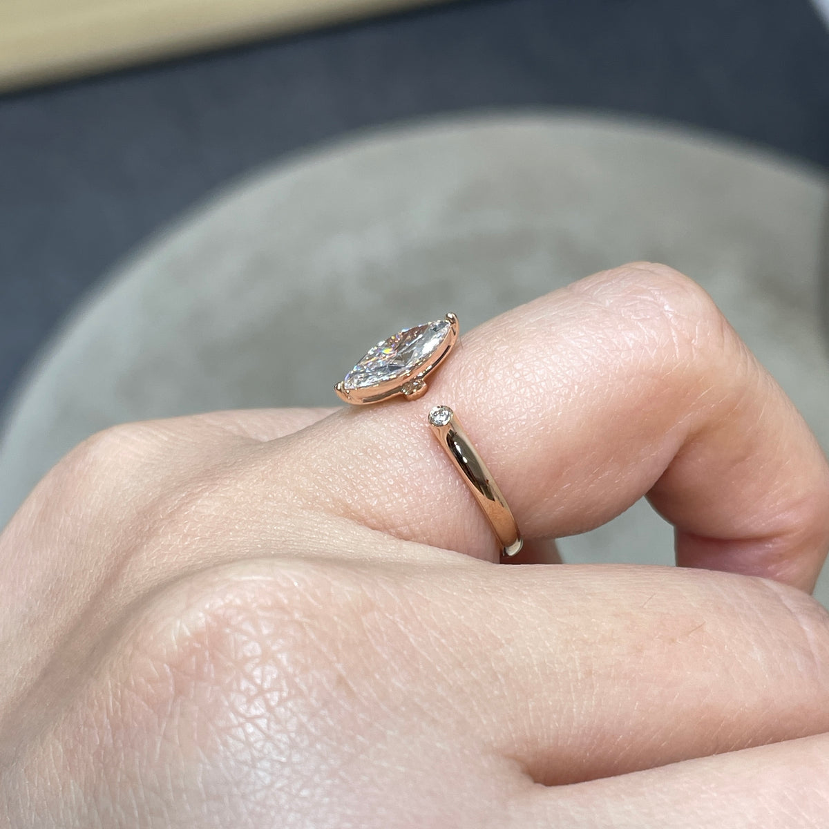 IGI Lab diamond marquise shape 1ct open ring