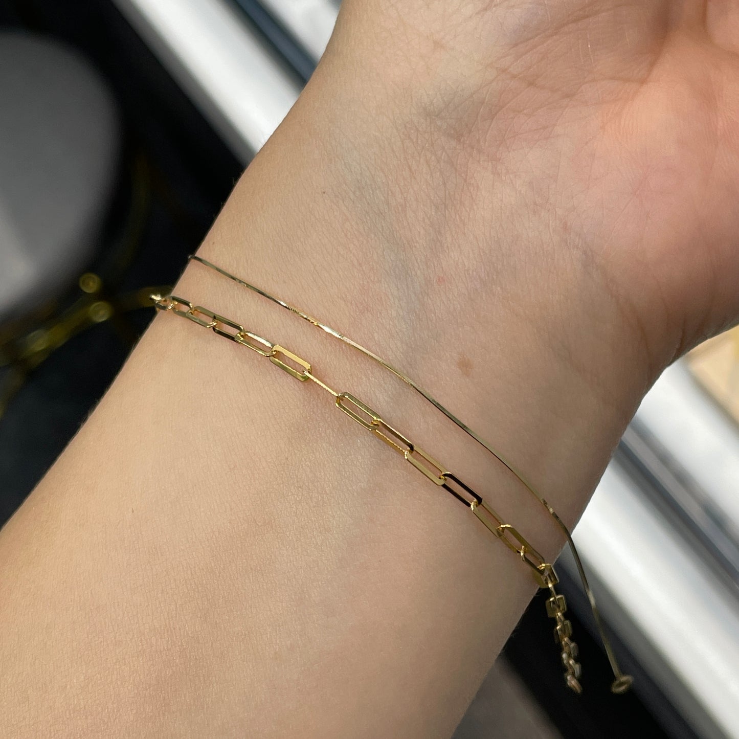 18k Baby paper clip bracelet