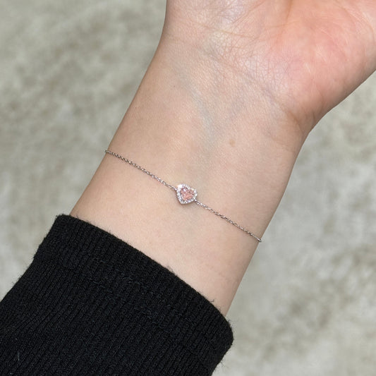 IGI lab diamond heart 0.29ct halo bracelet